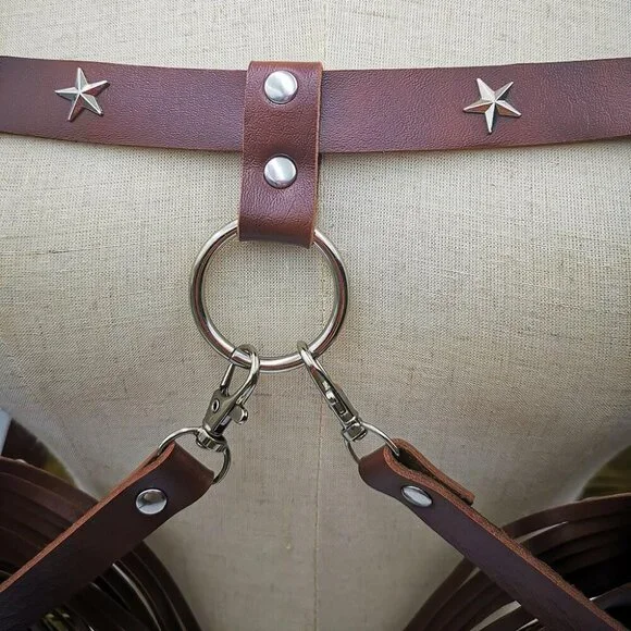 Women Leather Garter Waist Belt Fringe Tassel Punk Gothic Festival Dance - Picture 8 of 9